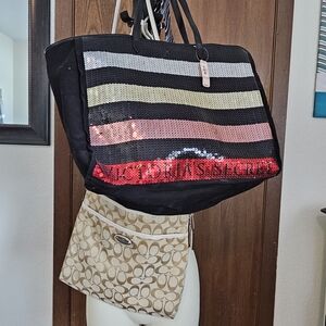 Coach Beige Signature Tote